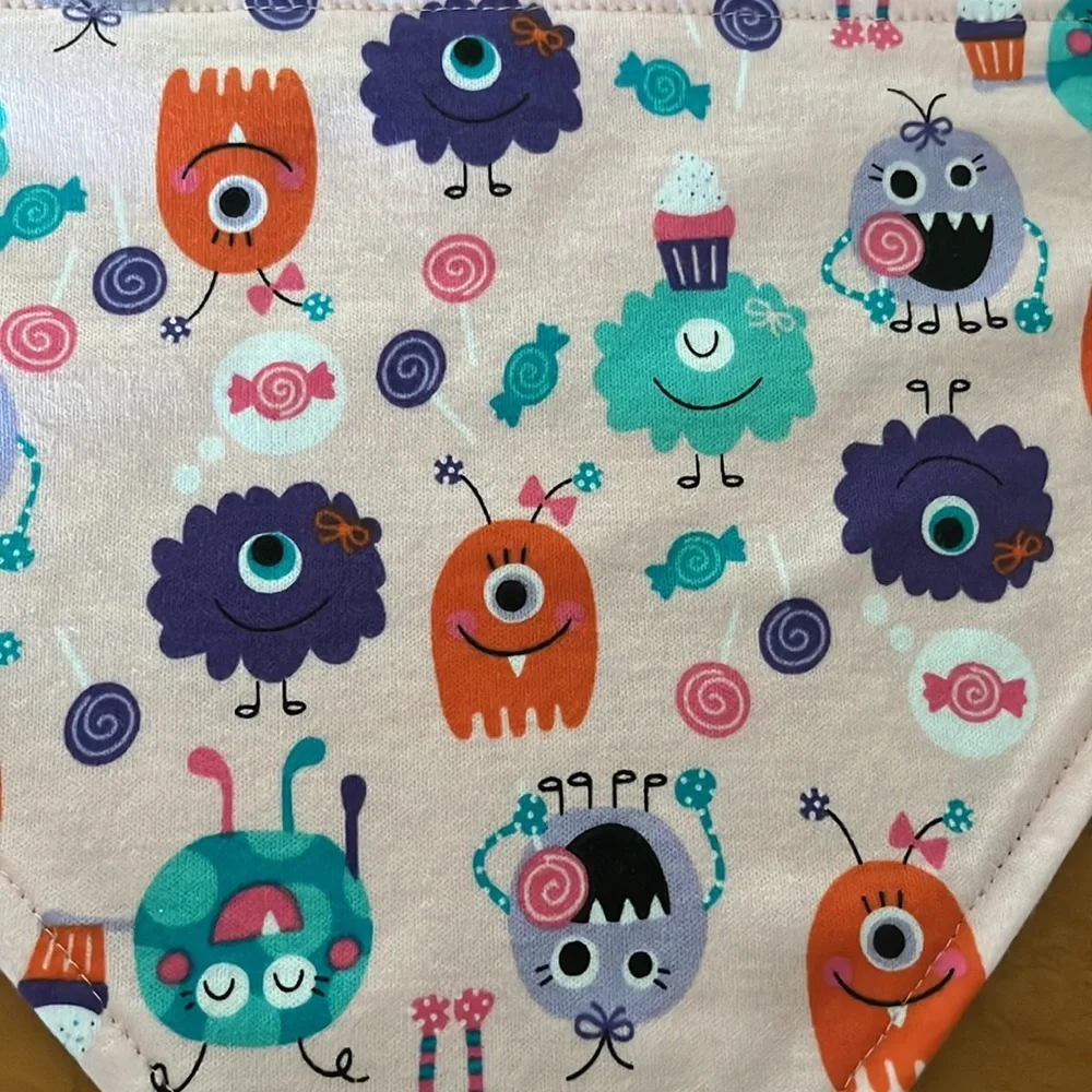 Candy monsters baby bandana bib